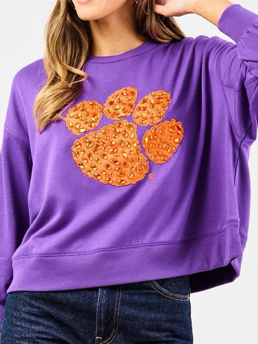 NEW Mary Square Clemson Millie sweatshirt size large college Go tigers